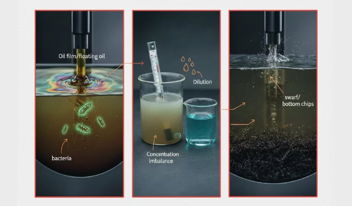 切削液為什麼會發臭？油膜浮油、濃度失衡與底屑問題的完整解決指南