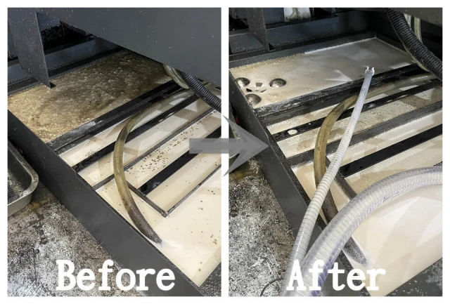 CNC Coolant Filtration – KN-PLUS Oil Separator effectively removes floating oil and contaminants, ensuring stable machining.