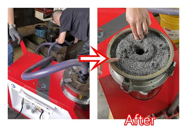 The Sump Cleaner Unit – Before & after results, improving coolant recovery and reducing equipment contamination and maintenance costs.